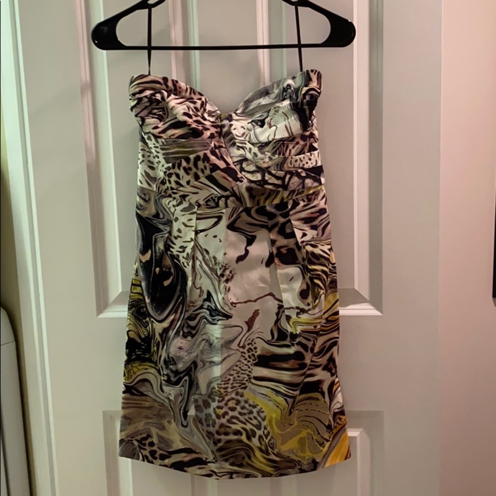 Leifsdottir strapless silk/cotton print gorg dress